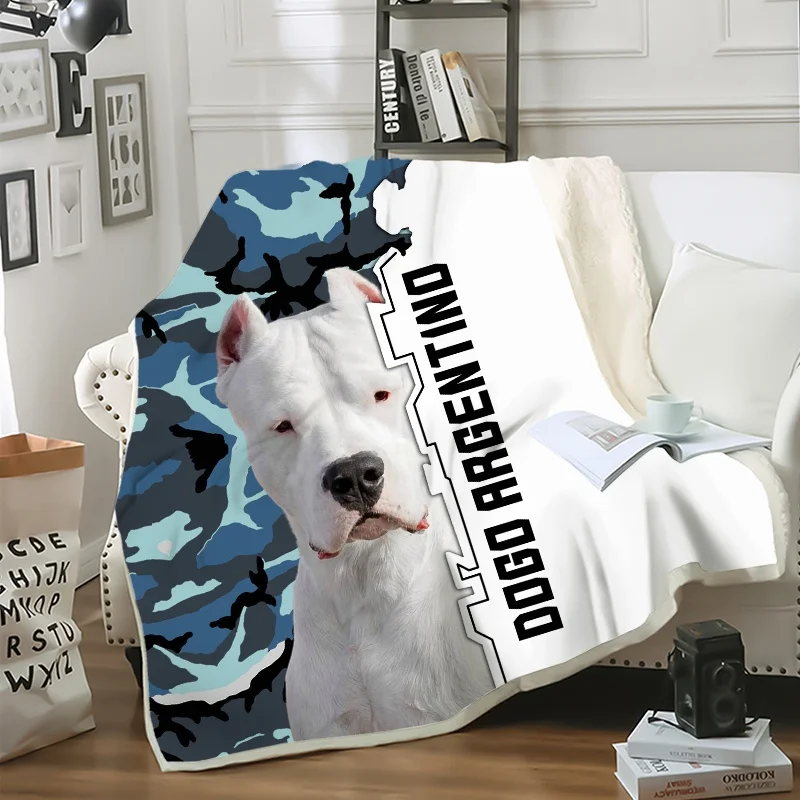 Animal Blanket English Bull Terrier Dog Printing Child Adult Thick Quilt Home Life Picnic Travel Fashion Two-layer Throw Blanket