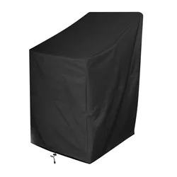 Stacked Chair Dust Cover Storage Bag Outdoor Garden Patio Furniture Protector Waterproof Dustproof Chair Seat Protection Cover
