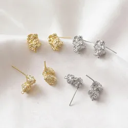 4pcs 14k Gold Plated Special Ear Studs Charms for Jewelry Making Supplies 925 Silver Needle DIY Earrings Copper Accessories