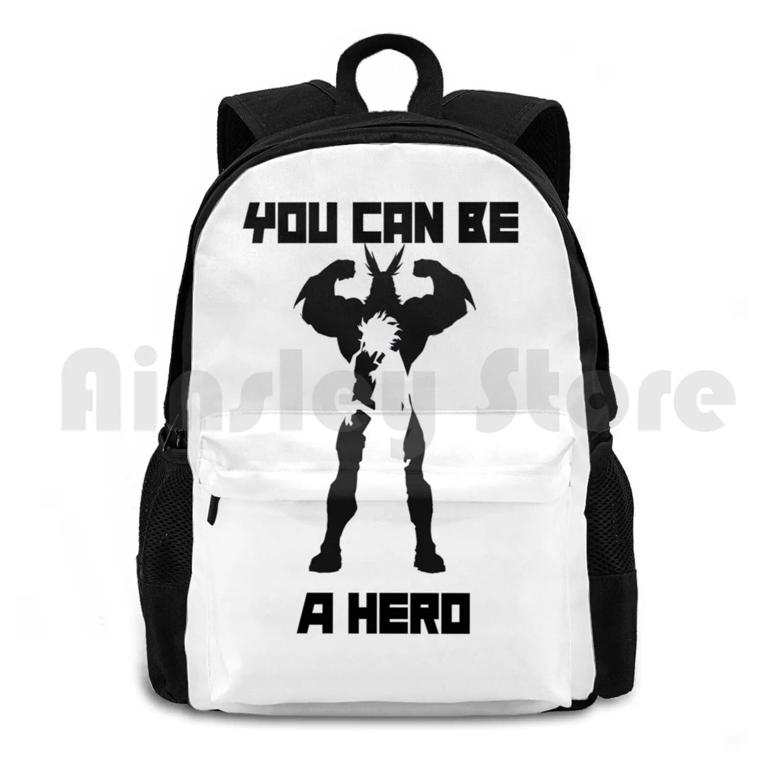 

You Can Be A Hero Outdoor Hiking Backpack Waterproof Camping Travel Anime Funny Comedy Quote Stylish Bnha Superhero Aesthetic