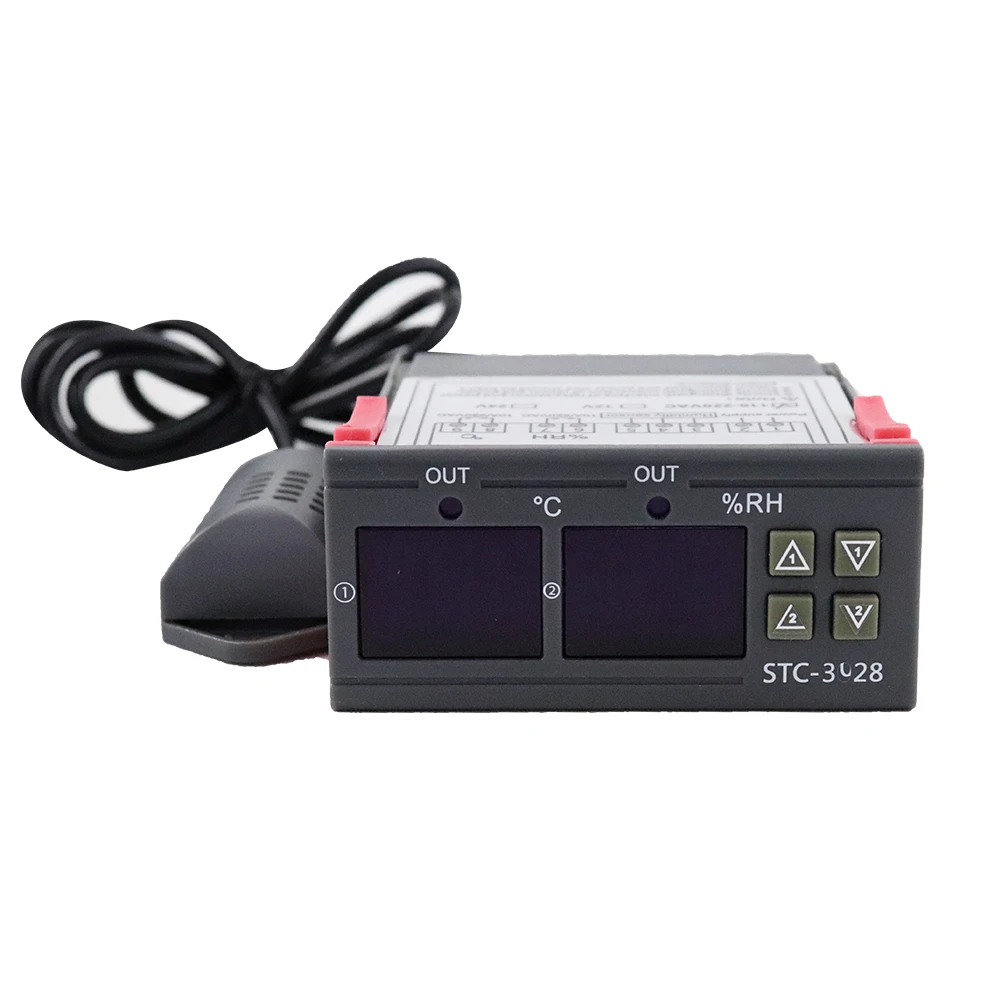 STC-3008 ترموستات رقمي STC-3028 جهاز التحكم بدرجة الحرارة والرطوبة ترموستات الرطوبة ميزان الحرارة الرطوبة التحكم التبديل
