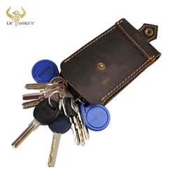 2020 New Top Quality Men Real Leather Vintage Honda Smart Car Remote Key Usb Flip Case Ring Cover Holder Wallet  Y1008