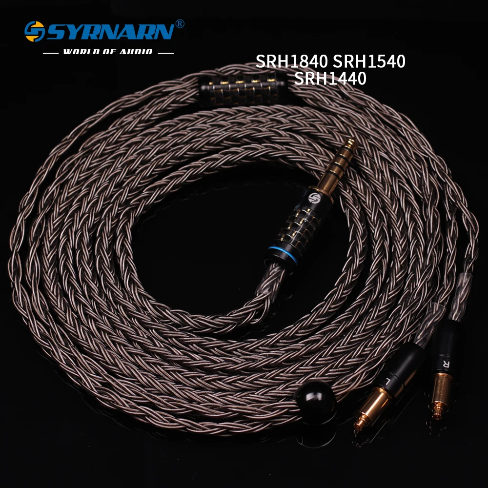 SYRNARN 16 Core Headphone Cable for Shure SRH1540 1840 1440 3.5/2.5/4.4/4Pin XLR Plug 2m 3m Upgrade Balanced Silver Plated Cable