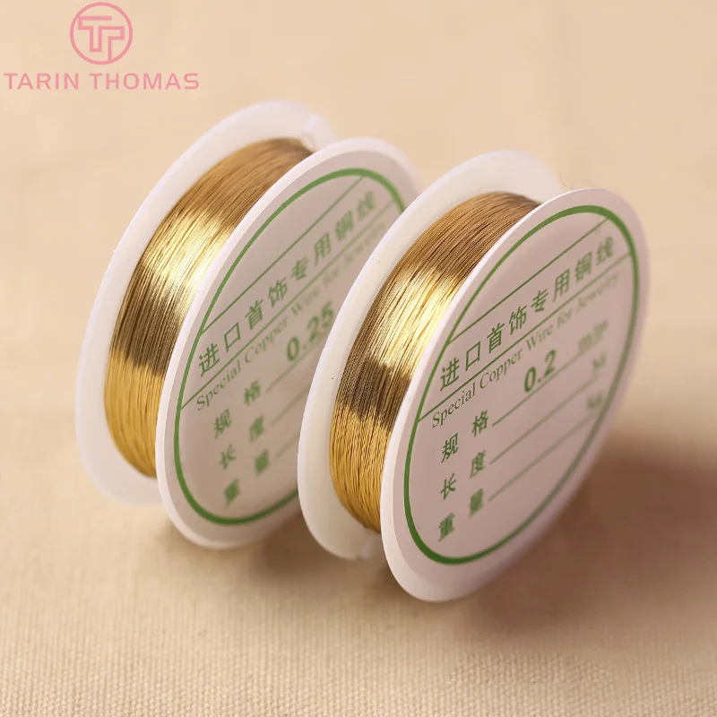 1 Roll 0.2MM 0.3MM 0.4MM 0.5MM 0.6MM Gold Color Can make shape Copper Metal Wire Diy Findings Accessories