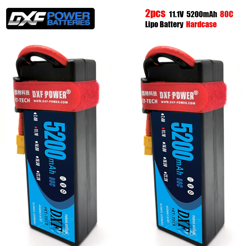 

DXF 3S Lipo Battery 11.1V 5200mah 80C MAX160C Hardcase 1/10 1/8 Scale For TRXXX Slash 4x4 RC Car Hard Case