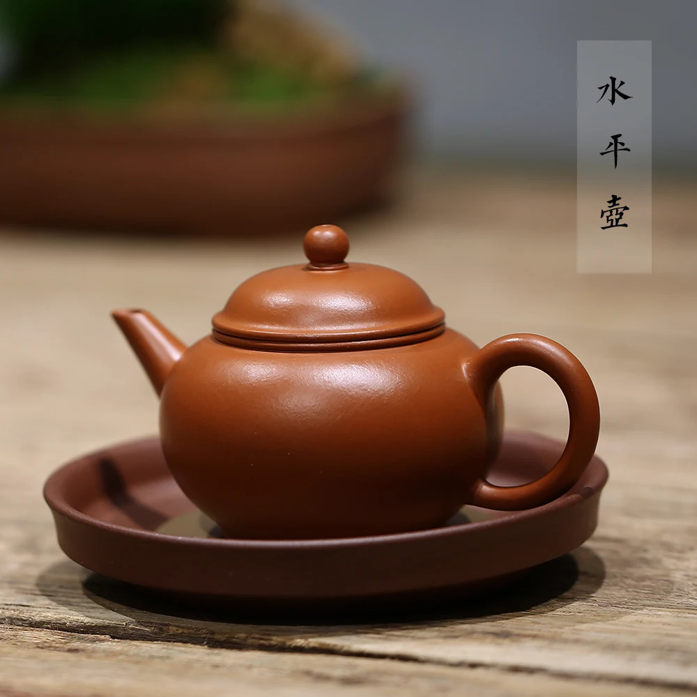 |teapot pure handmade raw material Dahongpao vermilion clay sketch literati horizontal teapot Kung Fu Teapot Tea Set