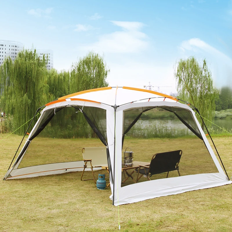 Outdoor Tent for Camping, Fishing Pergola Toldo, Self-Driving Tour, Beach, Barbecue, Auvent Awning, 3.6x3.6x2.2m, 5-8 Person