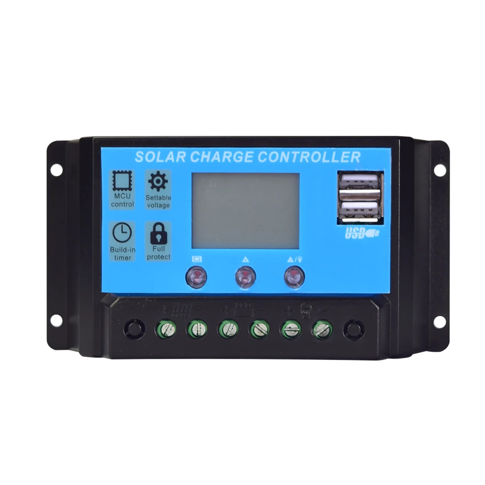 

Controller For Solar Panel 12V 24V 10A 20A 30A 40A 50A 60A Solar Regulator PWM Battery Charger LCD Display Dual USB 5V Output