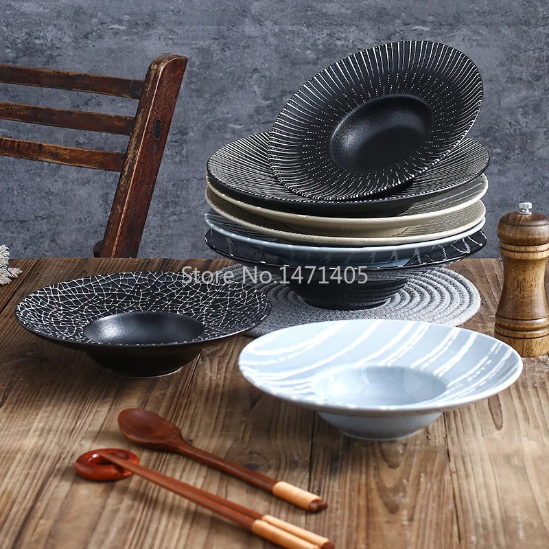 Creative Plate Nordic Ceramic Dinner Plate Set Pasta Plate Soup Bowl Simple Modern Straw Hat Plate Salad Bowl