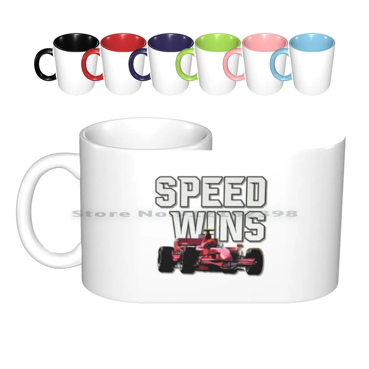 Speed Wins Ceramic Mugs Coffee Cups Milk Tea Mug Speed Indy Car Indy 500 Racer Racing Car Speed Wins Wins Run Race Car