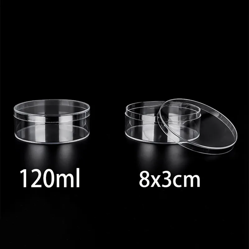 

120ml Round Transparent Plastic Box Food Grade Nut Candy Gift Packaging Box With Cover Wedding Party Accessories Supplies