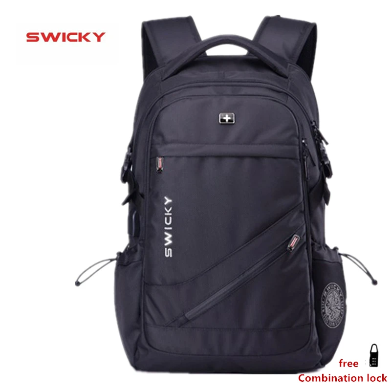 SWICKY brand woman men MP3 music USB charging fashion business casual tourist theft waterproof 15.6 inch Laptop backpack