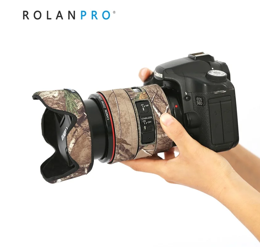 ROLANPRO Lens Coat for Canon EF 24-105mm f4L IS USM Camouflage Rain Cover  Lens Protective Sleeve Guns Case Photography Clothing