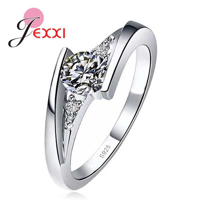 

Promise Ring Hot Sale 925 Sterling Silver Dazzling Zircon Rings Girls Finger Rings For Women Wedding Engagement Jewelry