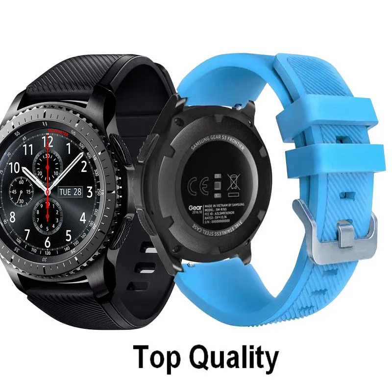 Correa de silicona para reloj Samsung Gear S3 Frontier, pulsera clásica de 22mm para Xiaomi Huami Amazfit 2/2S
