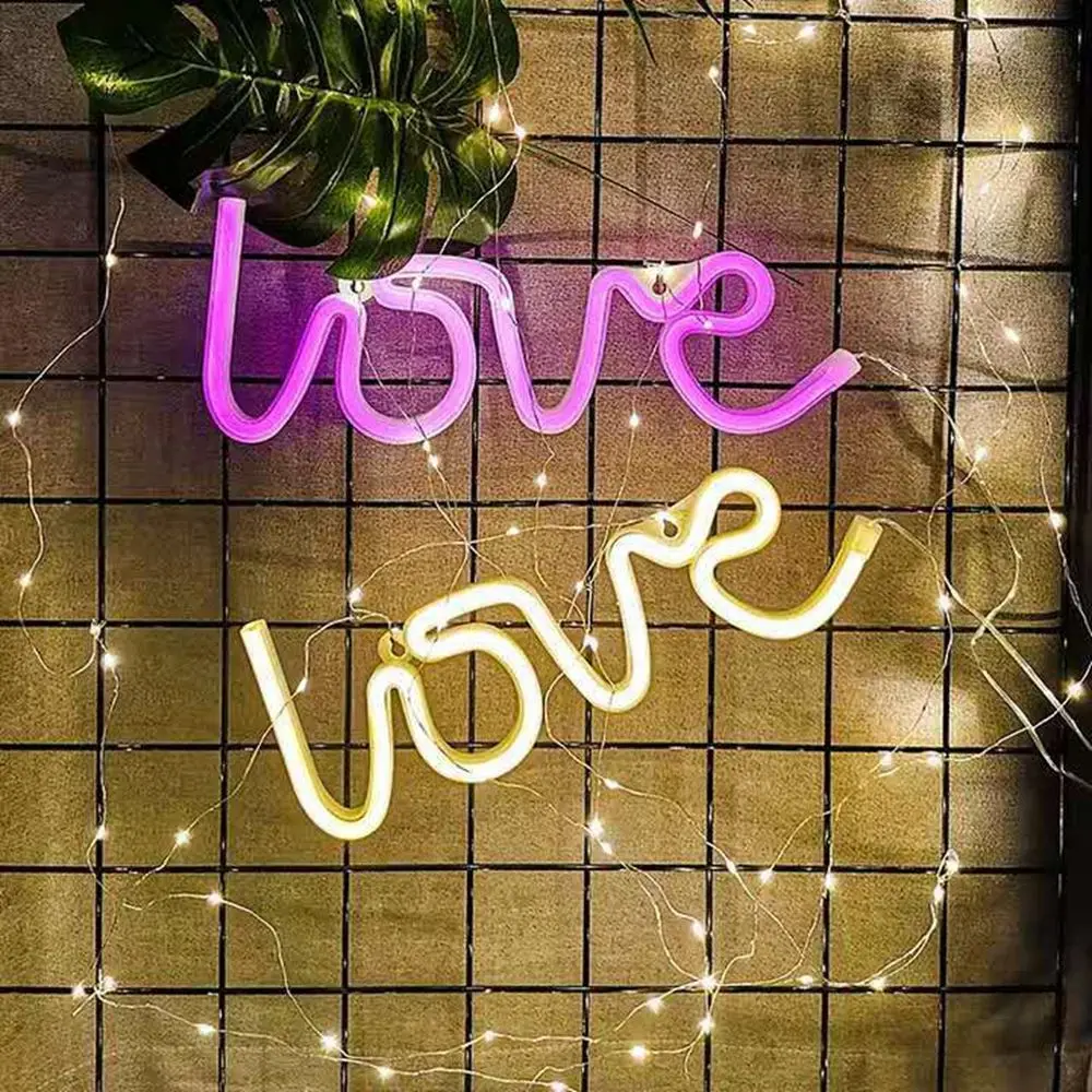 3D Love Neon Sign LED Wall Lamp Confession Romantic Decoration Lamp Visual Artwork Bar Lamp Home Shop Decor ZXX1083