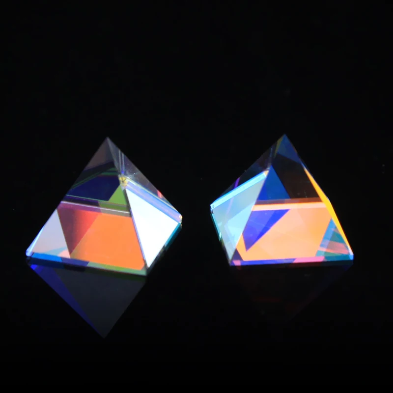 20mm Crystal Pyramid Color Rainbow Optical Prism K9 Glass Crystal Decoration Crafts