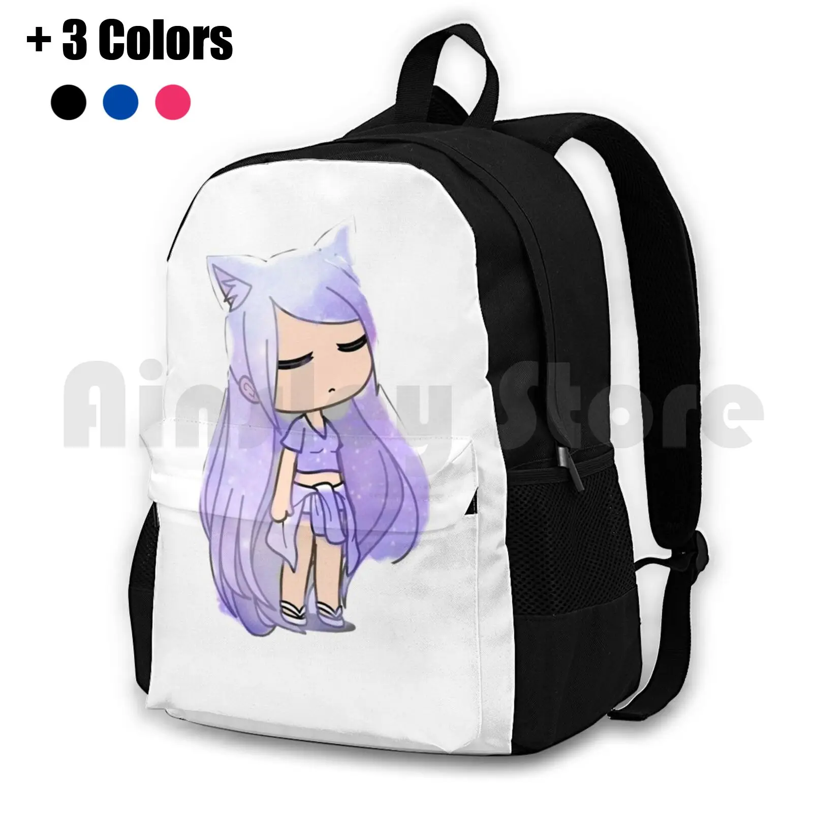 Gacha Life-Cute Gacha Girl-Outdoor Hiking Backpack Waterproof Camping Travel Tags Gacha Gacha Life Chibi Kawaii Anime Manga