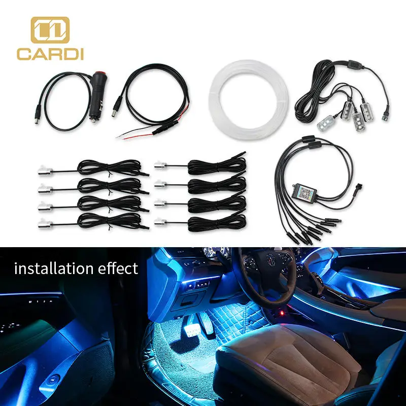 

HOLYWOOT New Car Interior Atmosphere lamp Ambient Led Light Strips With Bluetooth Remote Neon Lighting App Controlled