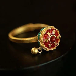 New silver new enamel non inlaid ring Chinese style retro elegant charm women's luxury brand jewelry