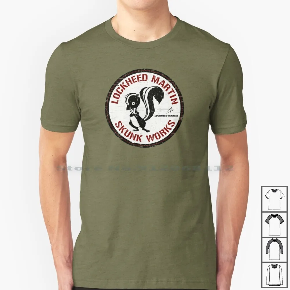 Skunk Works-Adp Patch-Grunge Style T Shirt 100% Cotton Pzd Pzd501 Blackbird Skunkworks Skunk Works Sr 71 Strategic