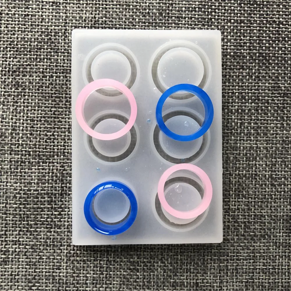 1pc Different Size Circle Rings Silicone Mold UV Epoxy Resin Pendant Craft Mould For Ring Jewelry Making tool