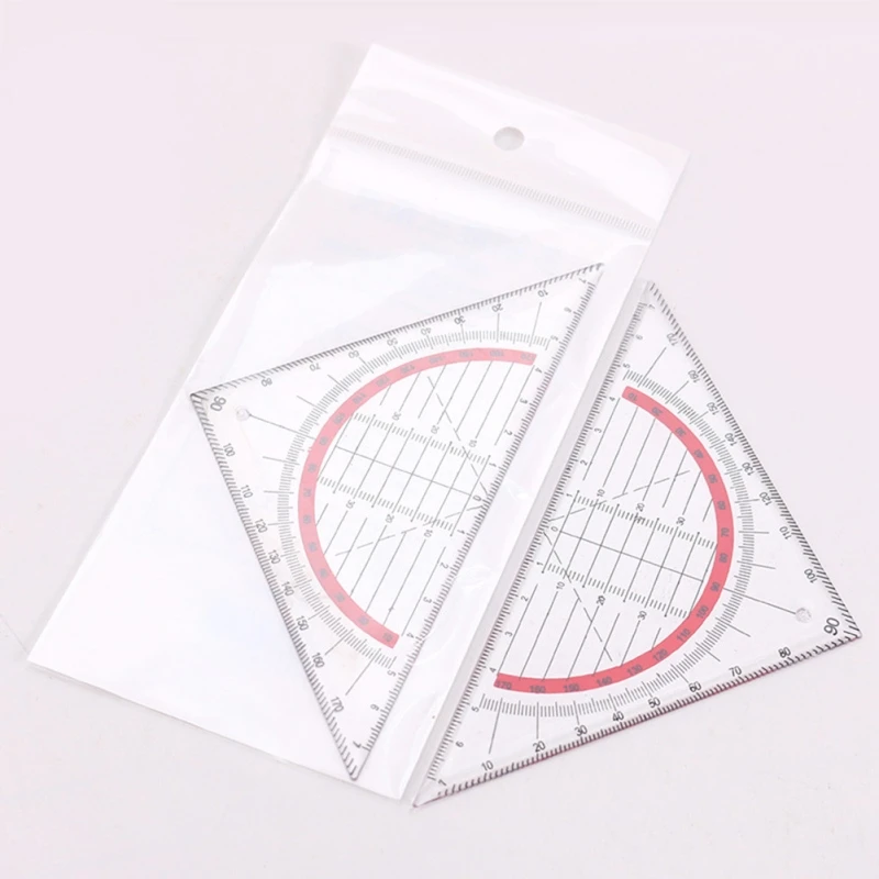 Regla triangular multifuncional Vividcraft, herramienta de medición de plástico para escuela, suministros de ángulo recto para estudiantes, papelería Ru M1V6, 1 pieza