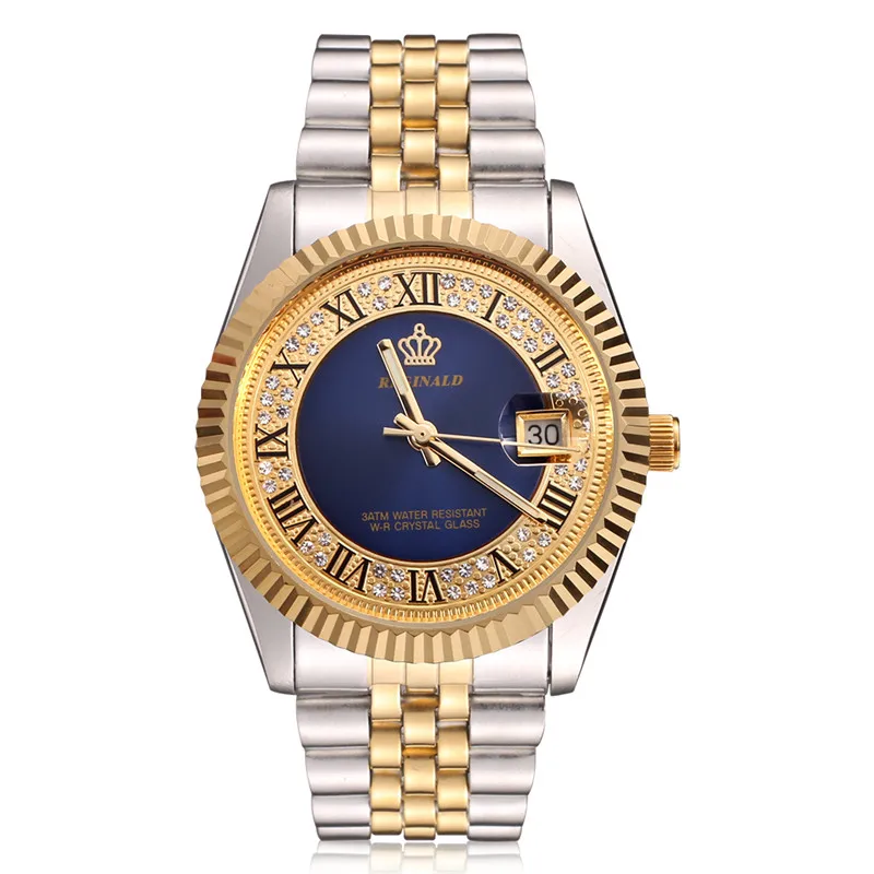 REGINALD Watch Men Diamond Watches Stainless Steel Quartz Wristwatches Luxury Business Watches reloje hombre 2020 heren horloge image 6