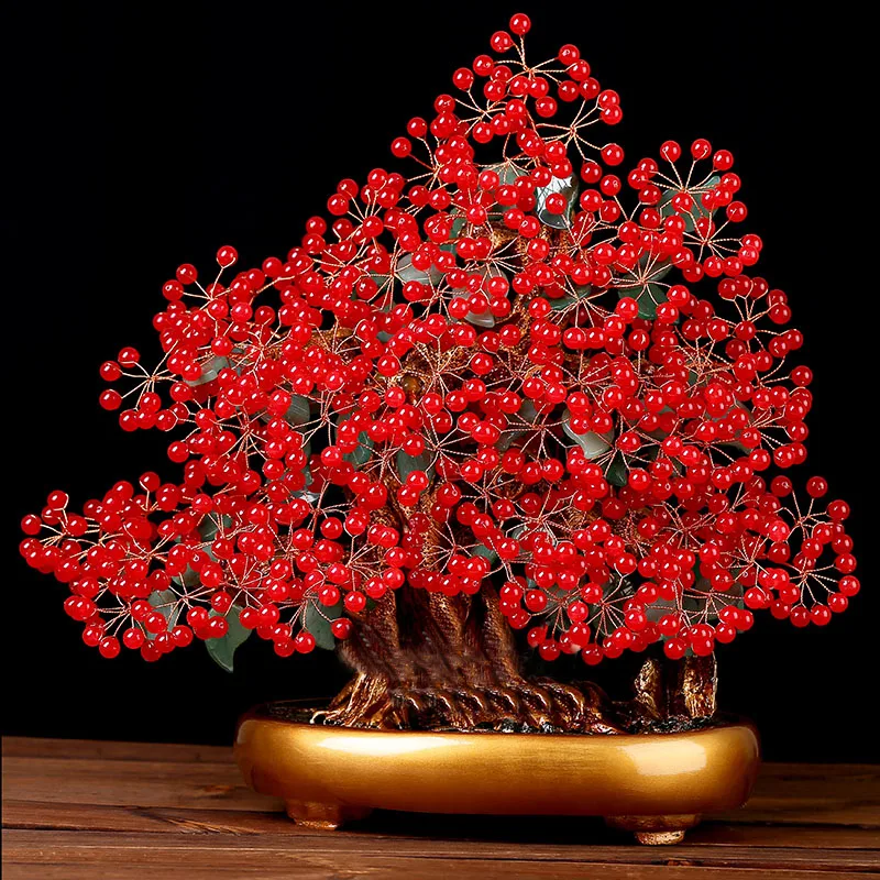 

Gold Crystal Lucky Money Tree Decoration Lucky Fortune Wealth Chinese Home Office Tabletop Feng Shui Craft Decor Ornament Gifts