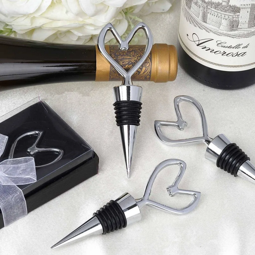 Heat Design Bottle Stopper 100pcs  Wedding Favors and gift Bridesmaid game gifts for guests groomsmen souvenir (no need pay tax)