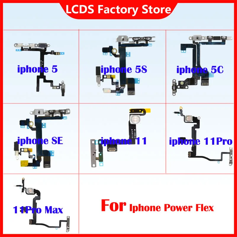 Tested Volume Button and Silent Switch Flex Cable with metal For iphone 5 5S 5C SE Iphone 11 11 pro 11pro max