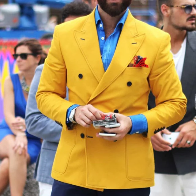 Mens yellow suit jacket hotsell