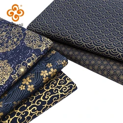 Cotton Kimono Fabric By Half Yards Japanese Navy Sewing Fabric For DIY Handicraft Materials For Children TJ1023