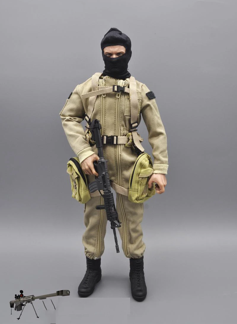 For Sale 1/6th Special Forces Terrorist Bandit Black/Jungle Hood Head For Mostly Doll Action Collectable