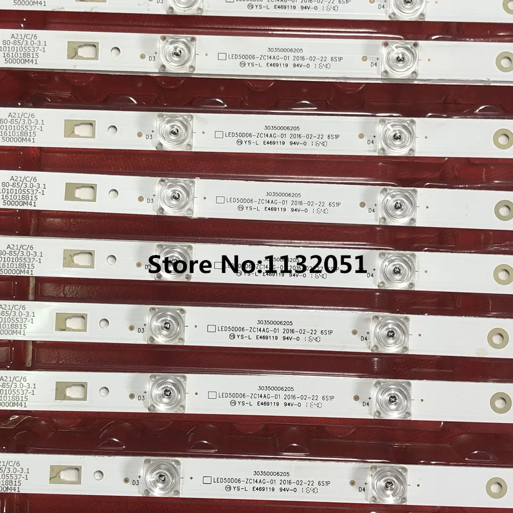 Tira de luces LED de retroiluminación, accesorio para LE50K5500TF Pioner PLE5006 piezas LT-50EM76 P50FN117J LT-50C550 LED50D6-ZC14-01 LED50D06-ZC14AG-01, 12 V500HJ1-PE8