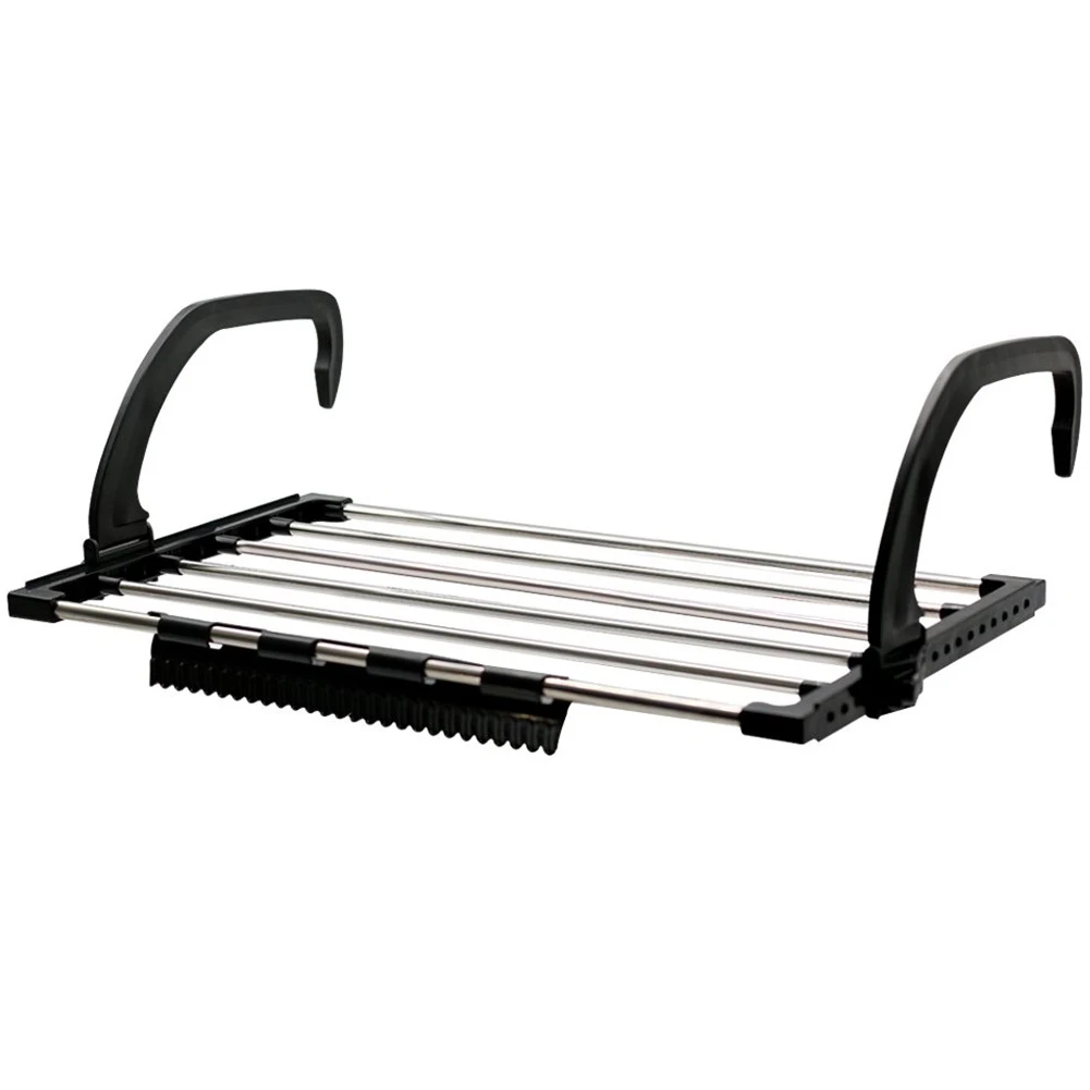 Folding Towel Drying Rack Stainless Steel Clothes Hanging Racks with Clips for Balcony Windowsill NIN668