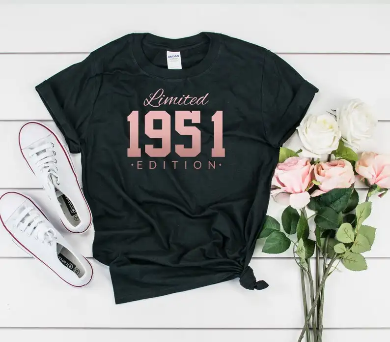 

Rose Gold - 70th birthday gift ,limited edition 1951 birthday t-shirt, gift for her and him, 70th party shirt | UNISEX SHIRT