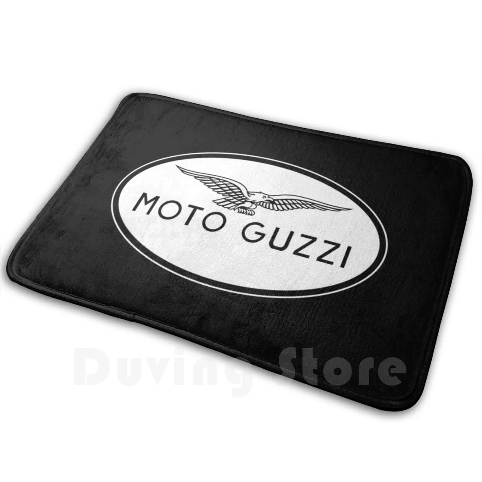 Moto Guzzi Fan Art Logo White Vintage Soft Non-Slip Mat Rug Carpet Cushion Moto Guzzy Moto Guzzi Classic Classics Bike