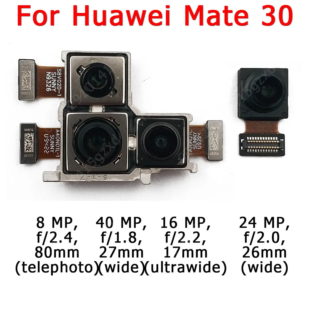 Front and Rear Back Camera For Huawei Mate 30 Pro Mate30 30Pro Main Facing Camera Module Flex Replacement Spare Parts