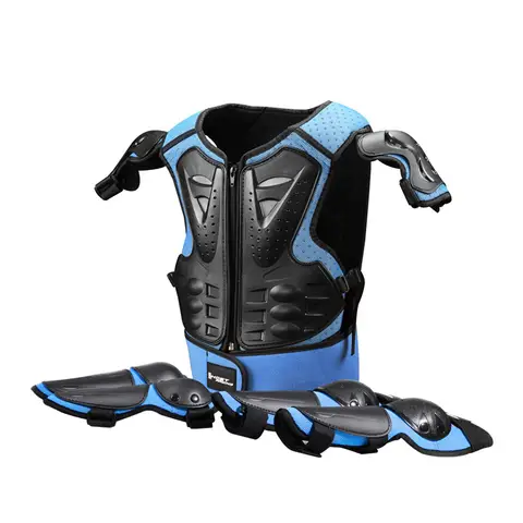 Chaleco Protector de cuerpo completo para niños, armadura azul, chaqueta de montar para niños, equipo de protección anticaída, armadura para Motocross, motocicleta BMX MX