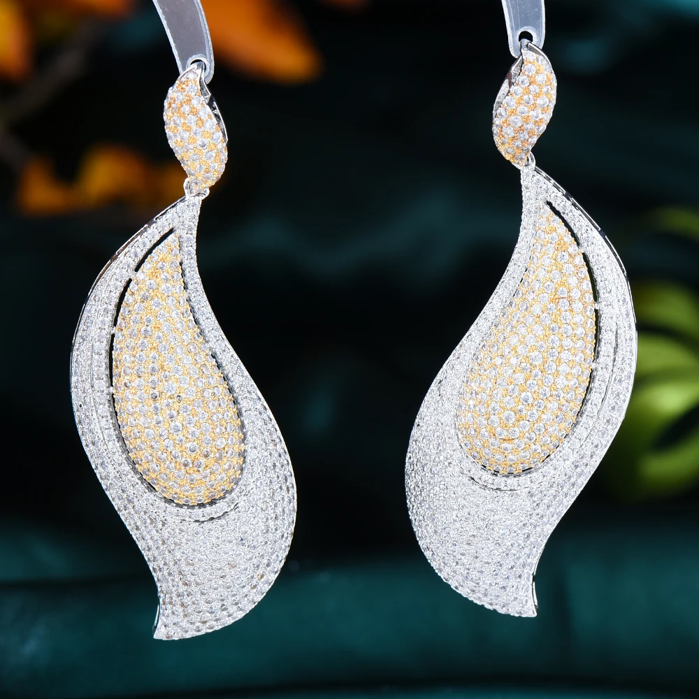 Siscathy New Unusual earrings Fashion Drop Earrings For Women Luxury Zirconia Hanging Earring Wedding Party Jewelry Accessories