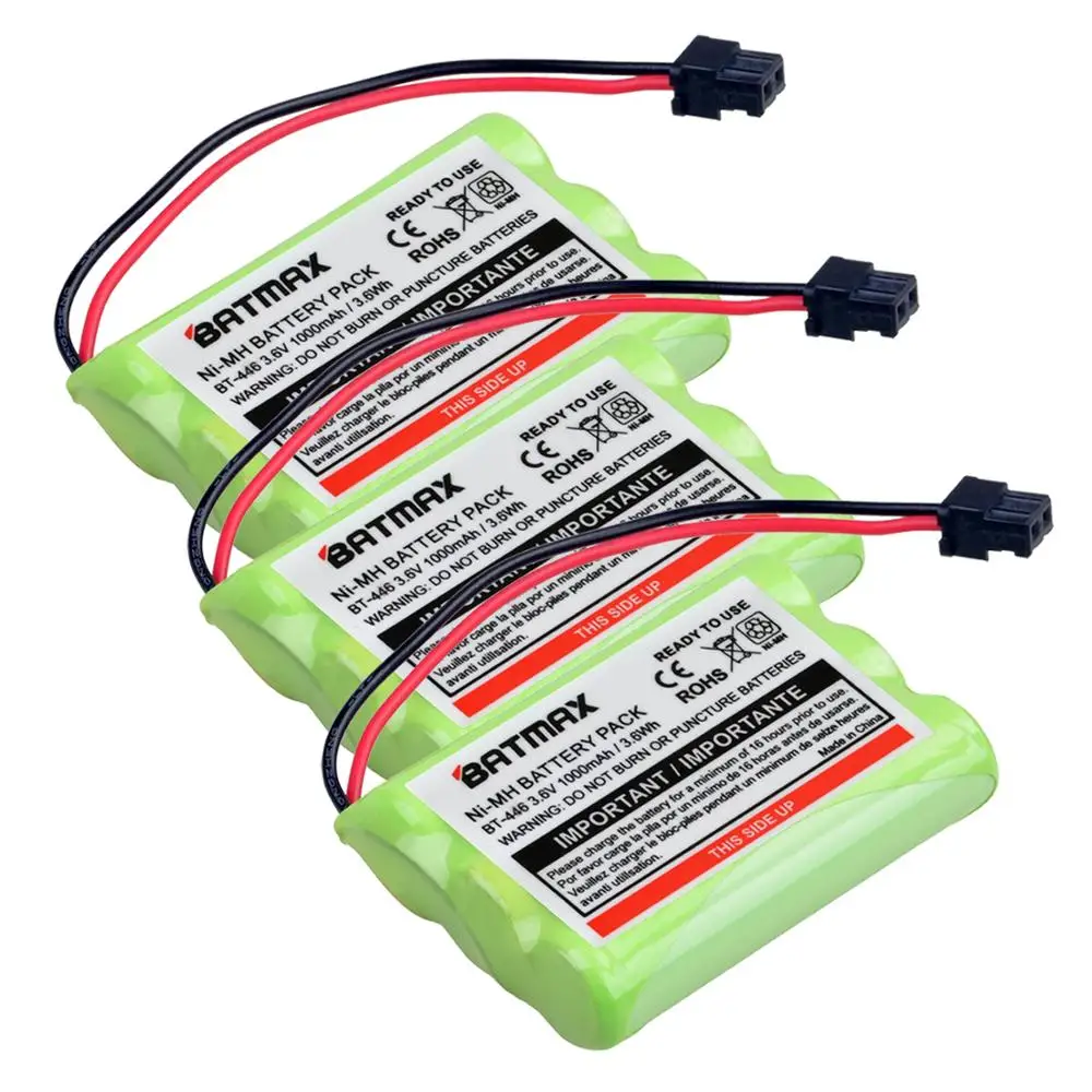 2Pcs 3.6V 1000mAh BT-446 BT446 BT-1005 Battery for Uniden Cordless Phone BBTY0503001 BT-1004 GE-TL26402 BT-504 CPH-488B Handset