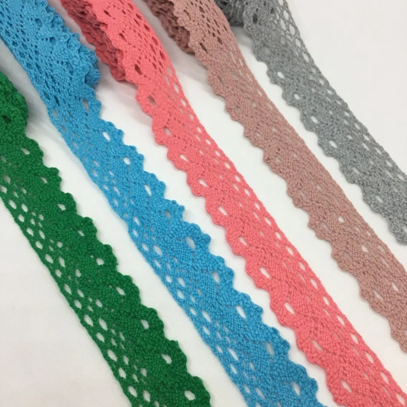 32items 2Yards 1-6cm Crocheted Cotton Lace Trims for Handmade DIY Sewing Garments Accessories Craft Deco Gift Floral Packing