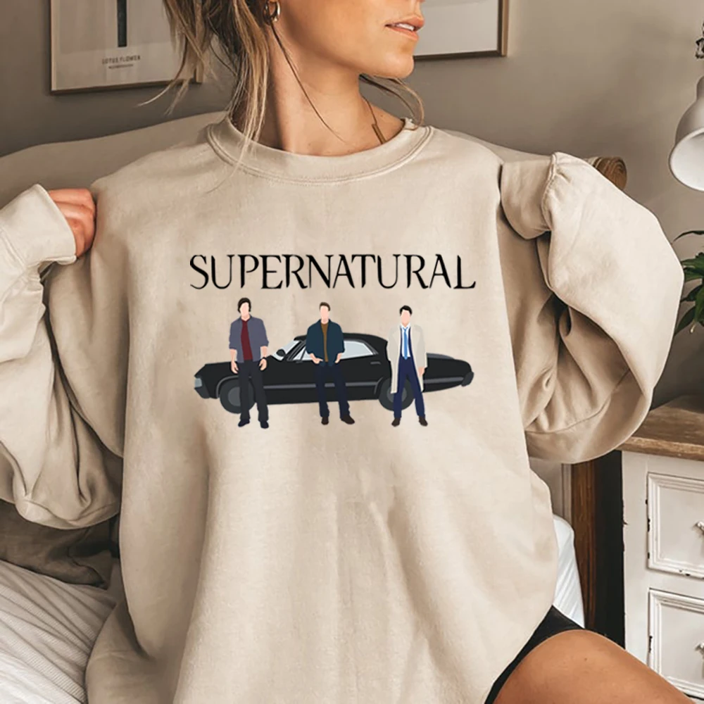 Supernatural Sweatshirt Sam Dean Castiel and Impala T-Shirt Tv Show Inspired Supernatural Hoodie Vintage Graphic Sweatshirts