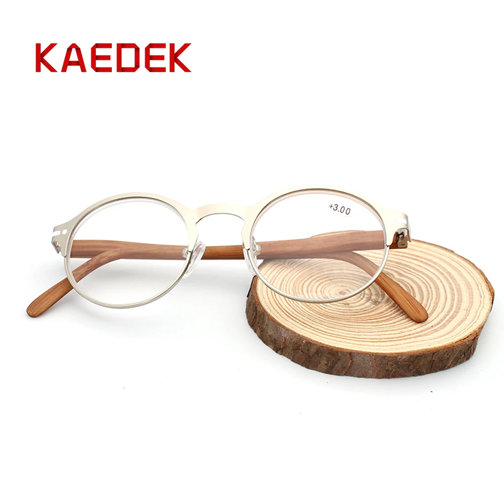 KAEDEK men and women ultralight reading glasses retro plastic round frame spring hinge high quality diopter glasses