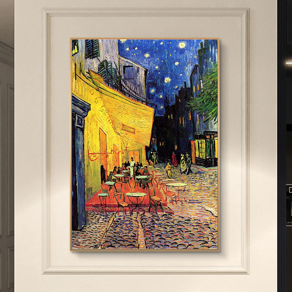 

Cafe Terrace at Nigh By Van Gogh Oil Paintings Print On Canvas Art Posters And Prints Van Gogh Famous Art Pictures Home Decor