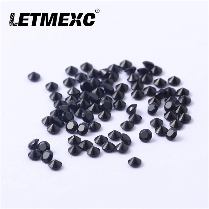 

LETMEXC Gems Whosale Price Natural Spinel 0.8MM-3MM RD Black Spinel 1000 Pcs / Pack