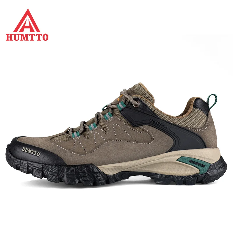 HUMTTO Waterproof Hiking Shoes Men Women Breathable Genuine Leather Trekking Shoes Outdoor Climbing Mountain Walking Sneakers