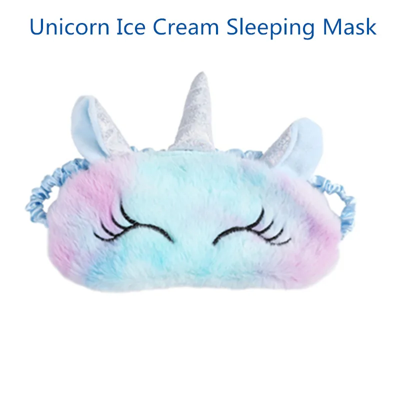 3D Unicorn Ice Cream Eye Mask Cartoon Variety Sleeping Mask Eyeshade Relax MaskPlush Eye Shade Cover For Travel Home Party Gifts