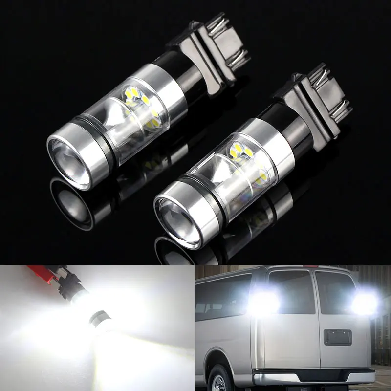 2x LED Reverse Light Lamp 3157 3156 For Chevrolet Blazer Camaro Cavalier Corvette Malibu Tahoe Colorado Volt Orlando Trailblazer